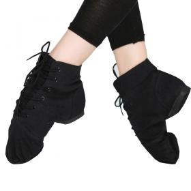 OVER-THE ANKLE CANVAS LACE UP JAZZ SHOES