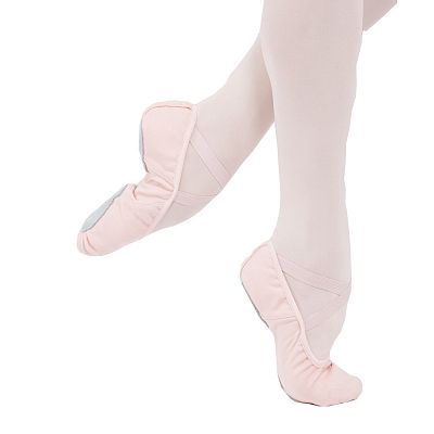 SPLIT-SOLE ELASTIC CANVAS BALLET SHOES